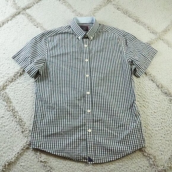 UNTUCKit Button Up Shirt Mens Medium Slim Fit Plaid Blue - Picture 1 of 9